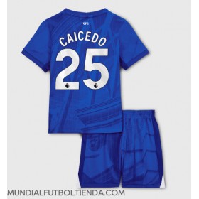 Camiseta Chelsea Moises Caicedo #25 Primera Equipación Replica 2025-26 para niños mangas cortas (+ Pantalones cortos)